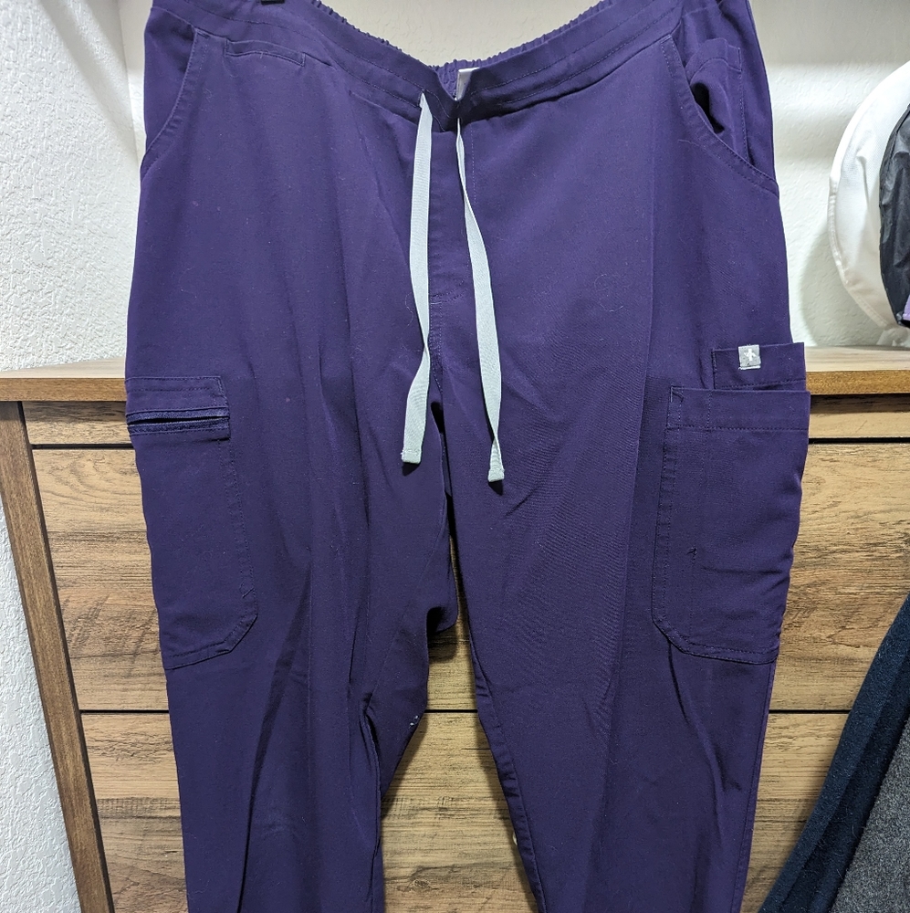Set of Figs Scrub Yola Bottoms - Size L - Blue and Purple